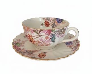 Spode Chelsea Garden Pink Floral Teacup and Saucer third image