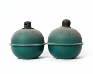 Vintage MidCentury Modern Metal Spherical Canisters