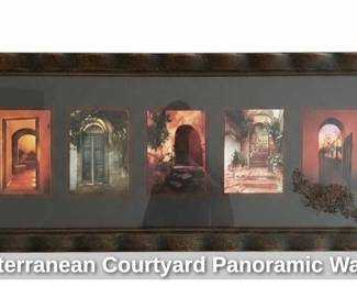 Mediterranean Courtyard Panoramic Wall Art