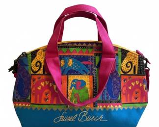 Laurel Burch Canvas Handbag with Cat Design