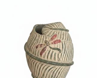 Decorative Dragonfly Motif Ceramic Vase second image