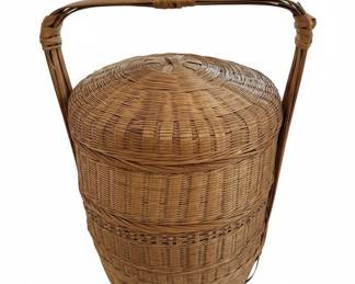 Vintage Wicker Wrapped Glass Bottle or Demijohn third image