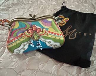 Mary Frances Psychedelic Wave Beaded Handbag