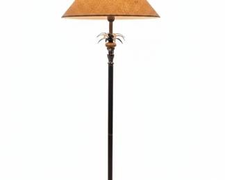 Tropical Palm Tree Motif Floor Lamp Dark Bronze Finish