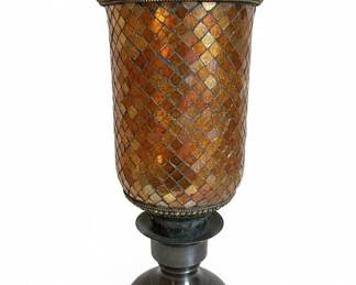 PartyLite Global Fusion Mosaic Glass Hurricane Candle Holder