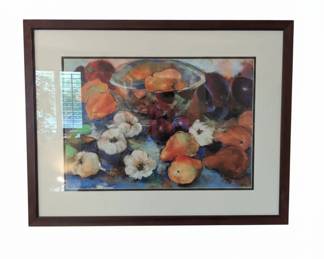Diane French Gaugush Original Pastel Paper Fruits Dry Pigment Paintings Signed