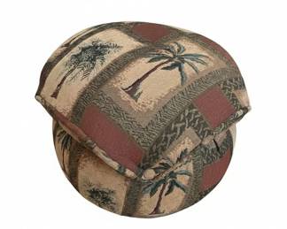 Tropical Palm Tree Tapestry Pouf Ottoman