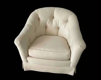 Tufted Barrel Back Swivel Accent Chair