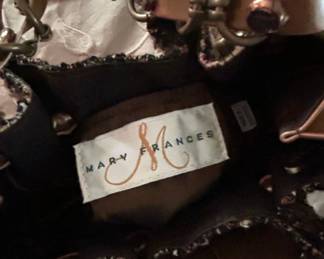 Mary Frances Tweed and Floral Embellished Handbag third image