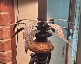 Tropical Palm Tree Motif Floor Lamp Dark Bronze Finish second image