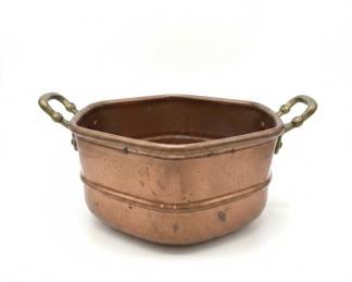 Vintage HandHammered Copper Pot with Brass Handles