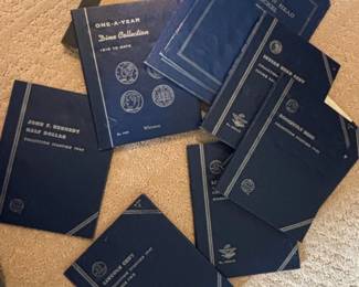 Coin Folders with Vintage Partial Contents Lincoln Cents, Jefferson Nickels, Roosevelt Dimes, Kennedy Half Dollars, Indian Head Cents, Mercury Dimes third image