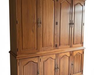 Vintage Cherry Wood French Provincial Style Buffet Deux Corps