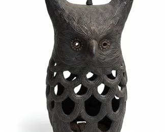 Vintage Japanese Cast Iron Owl Lantern