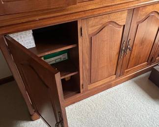 Vintage Cherry Wood French Provincial Style Buffet Deux Corps fourth image