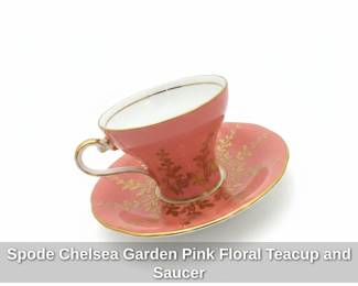 Spode Chelsea Garden Pink Floral Teacup and Saucer fourth image