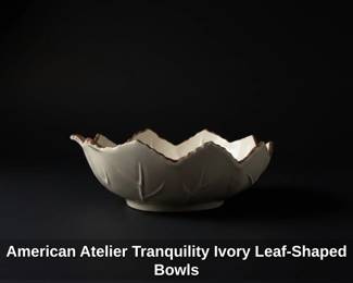 American Atelier Tranquility Ivory LeafShaped Bowls second image