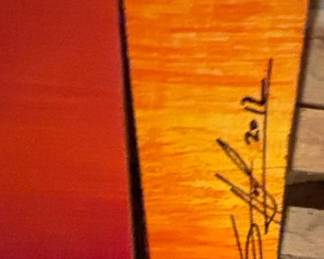 Contemporary Abstract Wood Panel Wall Art with Totem Elements