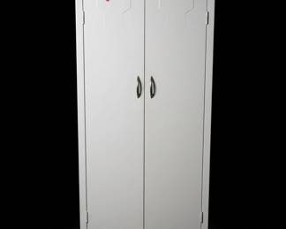 MidCentury Steel Utility Cabinet with Teardrop Pulls