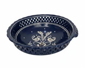 Ceramic Decor with a Blue and White Pierced Porcelain Bowl with Bird Motif third image