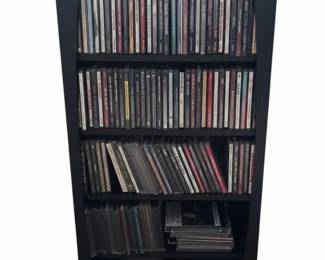 Tall Black Laminate Media Storage Tower