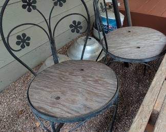 Vintage Wrought Iron Ice Cream Parlor Chairs
