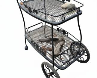 Vintage Woodard Wrought Iron Patio Serving Cart
