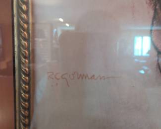 R.C. Gorman Lithograph Woman with Pink Skirt and Light Blue Blouse second image