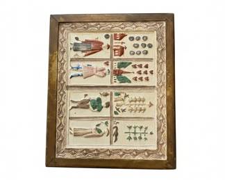 Vintage Folk Art Capital Fun Card Game Lithograph Framed Keepsake Box