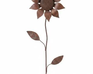 Rustic Metal Sunflower Garden Stake