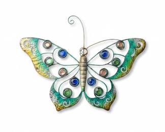 Metal and Glass Butterfly Wall Art