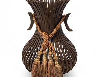 Vintage Twisted Metal Rod Candle Holders with Tassels third image