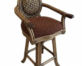 Vintage Alexander Sheridan Rattan Swivel Bar Stool second image