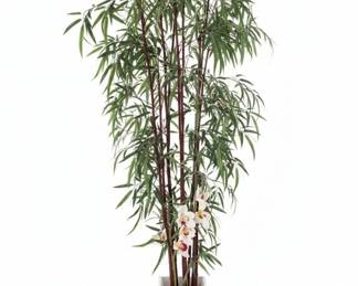 Artificial Bamboo Plant in Blue and White Chinoiserie Planter