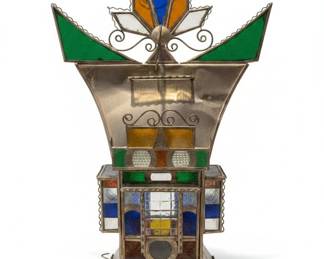 Vintage Moroccan Stained Glass Lantern