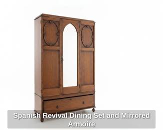 Spanish Revival Dining Set and Mirrored Armoire second image