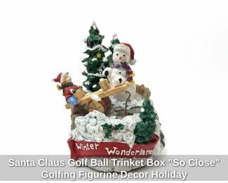 Santa Claus Golf Ball Trinket Box So Close Golfing Figurine Decor Holiday third image