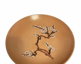Vintage Taiwanese Cherry Blossom Decorative Plate