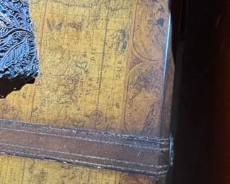 Wrought Iron Console Table with Map Top third image