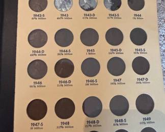 Whitman Lincoln Wheat Cent Collection and Other Old Coins