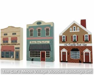 The Cats Meow Village Wooden Buildings Set