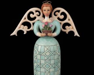 Jim Shore Heartwood Creek Angel with Flowers Figurine