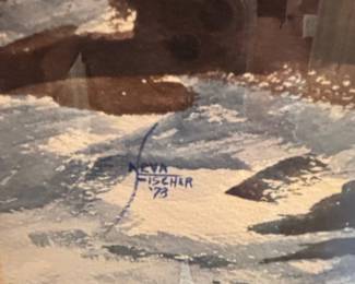 Winter Landscape Watercolor Painting by Neva Fischer second image