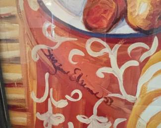 Still Life with Fruit and Flowers Painting by Suzanne Etienne second image