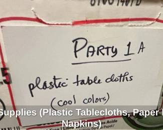 Party Supplies Plastic Tablecloths, Paper Plates, Napkins