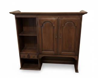 Vintage Wooden Cabinet with Open Shelving