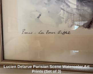 Lucien Delarue Parisian Scene Watercolor Art Prints Set of sixth image