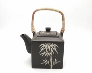 Global Home Zazen Bamboo Pattern Tea Set with Tray second image