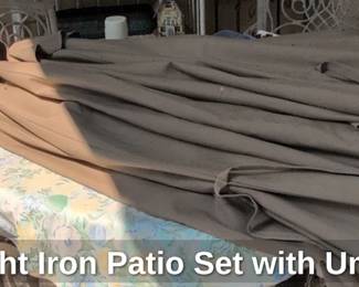 Wrought Iron Patio Set with Umbrella