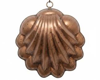 Vintage Copper JellO Molds Fluted Ring and Scalloped Shell second image